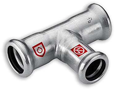 C-Stahl Pressfitting M Kontur - T-Stück (i/i/i) reduziert - 35 x 28 x 35mm