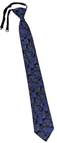 TigerTie Security Sicherheits Krawatte in Paisley gemustert - vorgebunden mit Gummizug in weiss