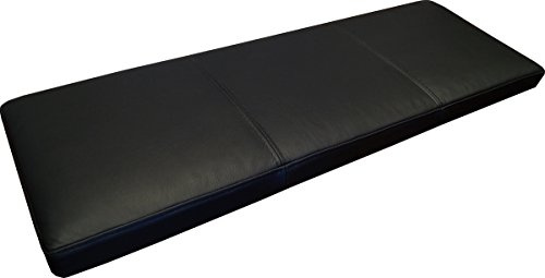 Quattro Meble Schwarz Echtleder Bankauflage Sitzkissen Lederkissen Sitzpolster Bank Auflage doppelt genähtes Echt Leder Kissen Sitzauflage (35 x 90 cm)