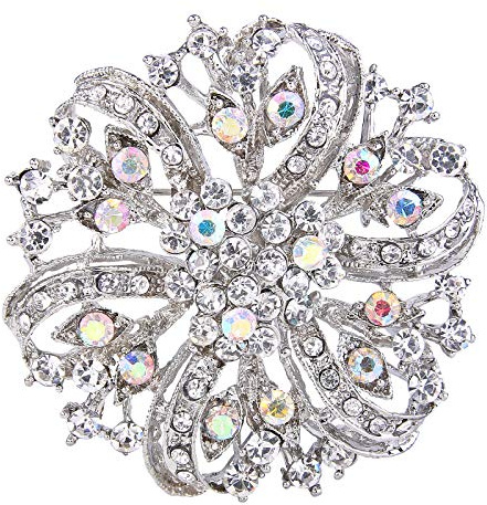 EVER FAITH österreichische Kristall Vintage inspirierte Braut Blume Brosche Corsage Klar