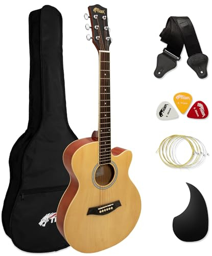TIGER Akustikgitarre für Anfänger, klein, Natur