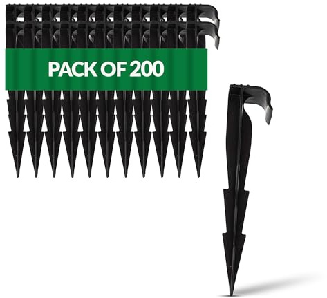 GARDENIX 200 Stück AquaPEG Gartenschlauch Anker Boden Erdspiess Befestigungsanker für Tropfschlauch Perlschlauch Steckgabel