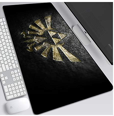 Legend of Zelda Tapis de Souris XL 900x400mm Hydrorésistant Anime Mouse Pad Grand Tapis de Souris Gamer avec Base en Caoutchouc Anti-Glissant Surface Texturée pour Ordinateur et PC, H