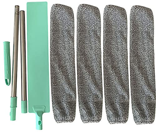 VALINK Spazzola per spolverare per la pulizia, spazzola per la polvere con manico extra lungo, spazzola per spolverare con manico lungo, riutilizzabile, in microfibra