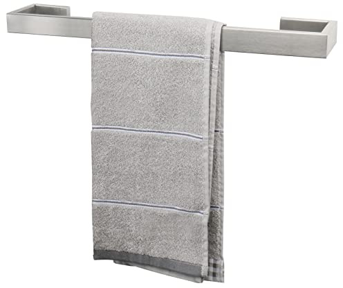 TocTen Portasciugamani da bagno – Base quadrata spessa in acciaio inox SUS304 barra portasciugamani per bagno, accessori da bagno barra portasciugamani resistente da parete (nichel spazzolato, 40,6