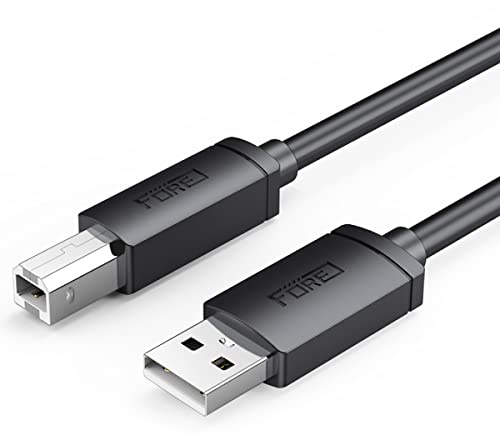 FORE 1m MIDI Cable Type-B Musical Instrument Compatible with MIDI Keyboard, Electronic Piano/Drum, Synthesizer, Audio Interface Editing&Recording Track Studio USB 2.0 Black