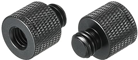 sourcing map 2Stk. Mikrofonständer Adapter M8 Buchse auf 3/8 Stecker Kameragewinde Adapter für Mikrofonstativ Schwarz