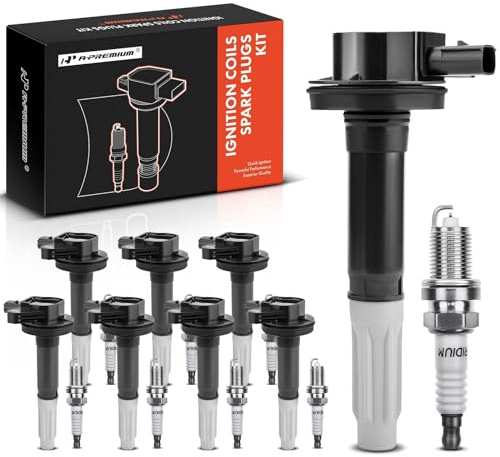 A-Premium Ignition Coils and Spark Plugs Kits Compatible with Ford F-150 F150 2011-2016, Mustang 2011-2015, 5.0L