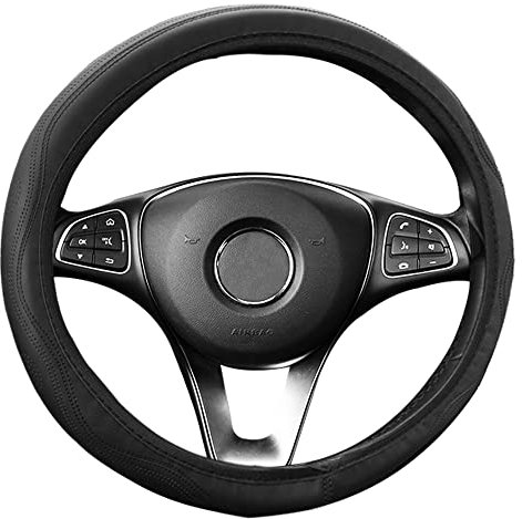 Avesteir Universal Auto lenkradbezug 37-39CM / 15'', Lenkradhülle Lenkrad Abdeckung Heavy Duty, Mode Anti Rutsch Lenkradabdeckung, Weich Atmungsaktiv lenkradschoner für Auto, LKW, SUV (Schwarz)