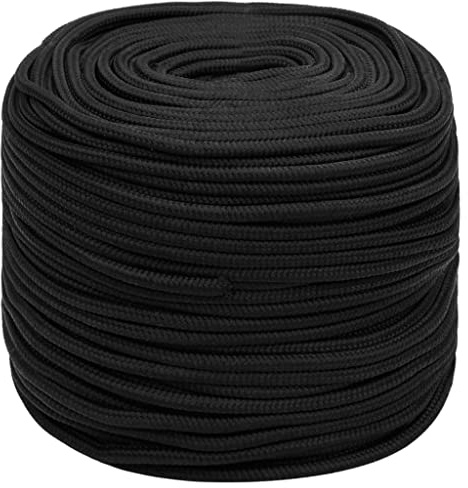 vidaXL Bootsseil Ankerleine Festmacher Tauwerk PP Leine Seil Tau Polypropylenseil Geflochten Flechtleine Schwarz 8mm 100m Polypropylen