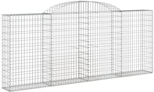 vidaXL Gabione mit Hochbogen 20 STK., Steinkorb Drahtkorb Dekorativ, Gabionenkörbe Verstärkte Gabionenhaken, Gabionenwand Gabionen Zaun Garten, Verzinktes Eisen