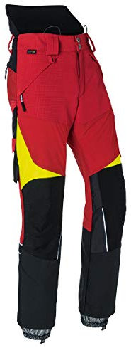 KÜBLER Schnittschutzhose Pro | KWF-Profi | Schnittschutz Klasse 2 | Cordura® verstärkt | wasserabweisend | schmutzabweisend | atmungsaktiv | Farbe:rot/warngelb | Größe: L-78