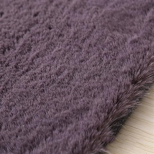 ZWPILY Hochflor Teppich, Einfarbig, Flauschiger Langflor Teppich, Shaggy Flokati, Rechteckig, Pflegeleicht, Wohnzimmerteppich - Fellteppich - Modern Kunstfell Carpet für Schlafzimmer,Lila,200x250 cm