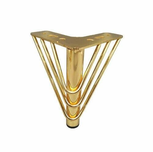 4PC Metal Furniture Legs, Latest Style Coffee Table Sofa Feet Kitchen Table Legs Finish Multipin Shape Bathroom Cabinet Cupboard Feet, DIY Furniture Hardware (15 cm, Gold)