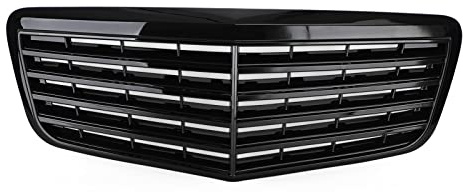 Artudatech Stoßstangengitter Auto, Front Bumper Grille Grill Fit for Benz W211 E350 500 2007-2009 AMG Gloss Black