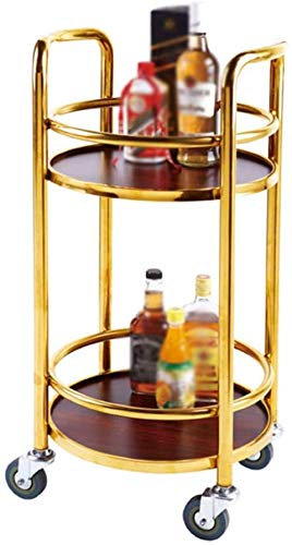 Taifuan Servierwagen Küchenwagen Barwagen Mehrzweckwagen 2Böden - Rollwagen Mit Weinregal Glashalter Metall Industrie-Design Weinwagen Für Küche, Wohnzimmer, Esszimmer, Bar