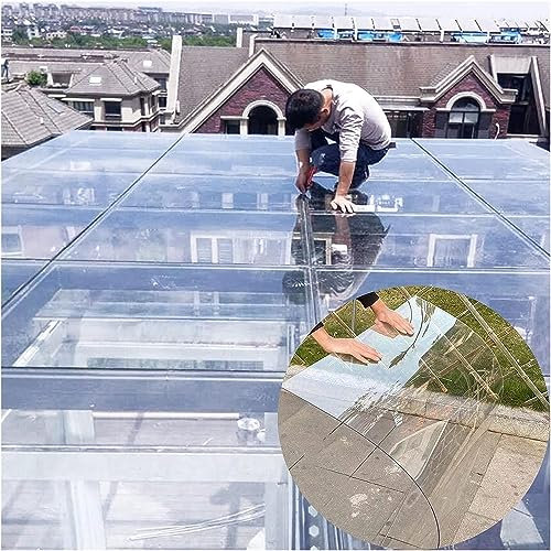 Dachbau Platten Transparente PC-Ausdauerfolie, Biegbare wasserdichte Dachplatten, DIY-Gewächshaus-Kunststoffplatte for Dächer, Vordächer, Ersatzabdeckung (Color : Clear, Size : 1.5x24m)
