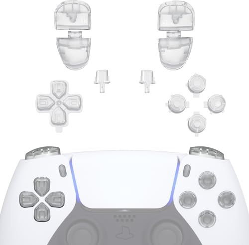 eXtremeRate DIY-Ersatz Knöpfe Set für ps5 Controller BDM-030/040/050/060, Custom Premium Taste D-Pad Action/Option/Share/Trigger Bumper Button Umbau Ersatzteil für ps5 Controller–Glow in Dark Grün