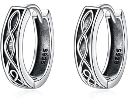 YFN Schwarze Ohrringe Herren 925 Sterling Silber Wikinger Rune Schwarz Ohrringe Geburtstag Geschenke für Männer Frauen