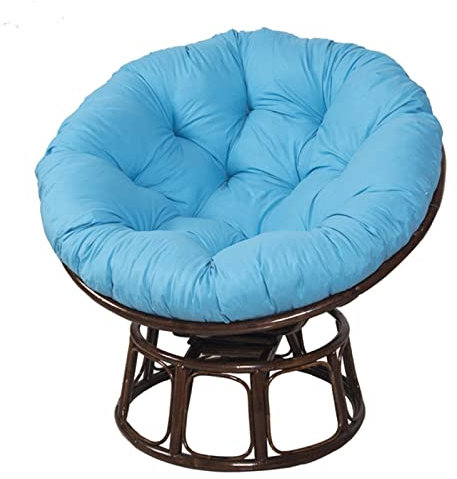 Generisch DUEYUN Drehbares Papasan-Stuhlkissen, Dicke Kissen, Papasansessel, Ersatzkissen, weich, verdickt, für drinnen und draußen (Größe: 120 x 120 cm, Farbe: Weiß)