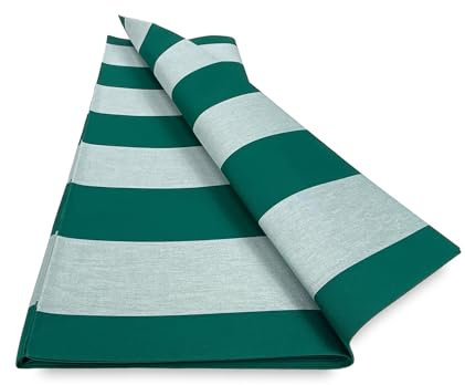 Tessuto Tenda Sole Torino da Esterno Giardino Balcone A Metro in Acrilico Altezza cm. 140 Riga Pari - Verde