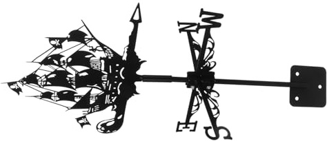 CANIGHT Adorno de Veleta de Pirata Veleta de Metal Duradera para Techo o Patio Decoración Náutica Estilo Vintage