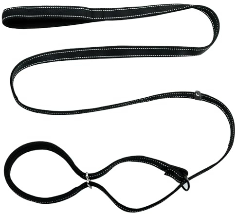 Anti Pull Dog Lead, Figure of 8 Training Leash with Soft Padded Handle, Nose Support & Adjustable Slip Rope for Small Medium Dogs Walking