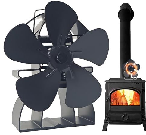 Mimoqk Silent and Quiet Wood Stove Fan, Heat Distribution Heat Powered Fan, Eco Friendly Log Burner Fan | Eco Friendly Thermal Fan for Wood and Log Burners | Home Heating Solution