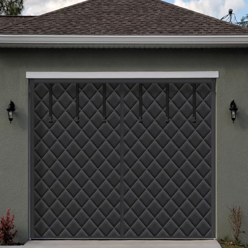 Tingjoo Garage Door Screen Insulation Kit Magnetic Thermal Insulated Door Screen Garage Winter Door Curtain for Car Garage Door Blanket Weatherproof, Windproof, Soundproof (8 x 8 ft)