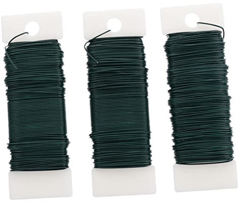 PHENOFICE 3st Blumenstange Aus Draht Verpackungsdraht Biegsamer Basteldraht Diy Basteldraht Garten Krawatten Wickeldraht Farbiges Klebeband Pflanze Binden Draht Kranz Grün Green Eisendraht