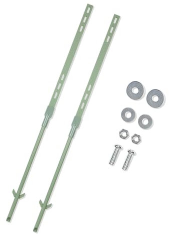 2 pezzi Palo in metallo pali per cartelli da giardino da giardino per la protezione di sicurezza, segnale di avvertimento sul fango prato, ecc. 36 pollici (verde, 3 piedi)