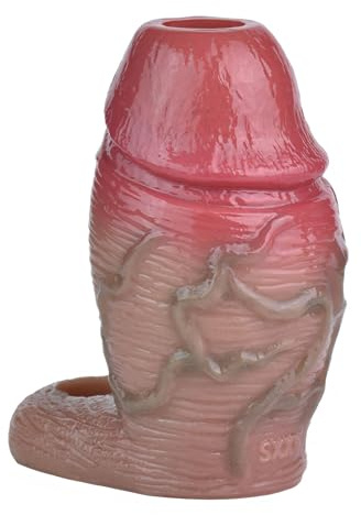 Peadxuno Masturbatore Maschile Realistico in Silicone Granulare – Manicotto Riutilizzabile con Anello per il Pene, Design Aperto e Spesso per Stimolazione Intensa (M, 14 cm)