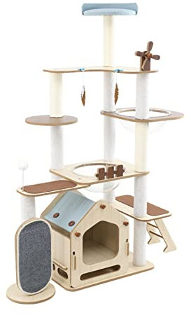 ZENGXJYCQINGJIANG katzenbaum Multi-Layer-Board-Katzenklettergerüst, großer Katzenstreu-Kratzbaum, EIN Katzenrahmen, Raumkapsel, Heimtierbedarf katzenhaus