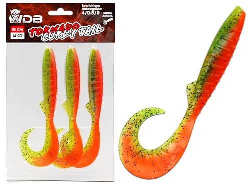 Angel-Berger Wild Devil Baits Tornado Curly Tail Twister Gummifisch Shad Kunstköder Softlure Gummiköder Hecht Barsch Zander
