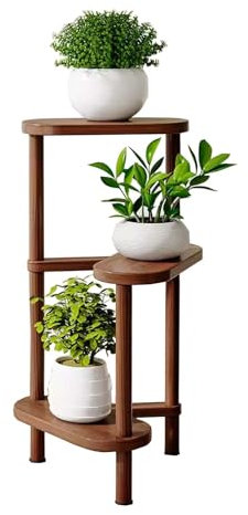 SRHIMEOS Estantería para Plantas Interior, Soporte Macetas De 3 Niveles, Estanteria para Flores Exterior, Escalera Decorativa para Plantas, Estante De Esquina para Flores