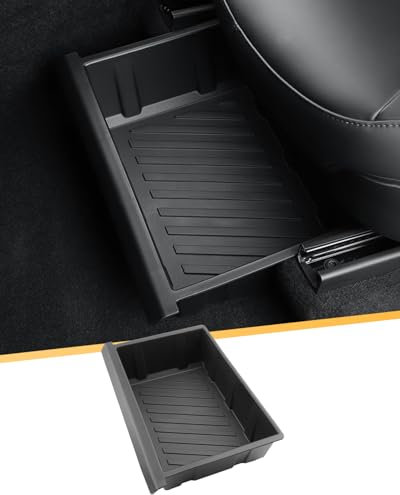 LFOTPP 2PCS Under-Seat Storage Box for Tesla Model Y Juniper 2025 2026 2027, TPE Organizer Tray under the Back Seat, Model Y Accessory (Not for 2020-2024)