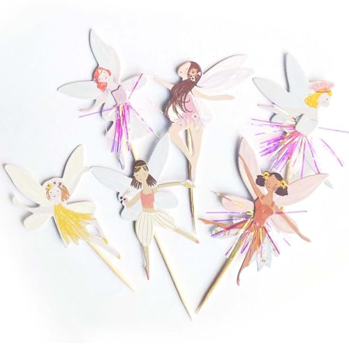 LAJUP 12 Piezas De Adornos Para Tartas Adornos Para Tartas Con Temática De Jardín De Hadas Para Fiestas De Cumpleaños Fiestas Temáticas Baby Showers Y Más
