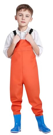 Generisch Baby Strampler 46 Junge Wathose für Kinder, Wathose zum Angeln, für Kleinkinder, wasserfeste Wathose für die Jagd mit Stiefeln Fliege Kinder Jungen (Yellow, 2-3 Years)