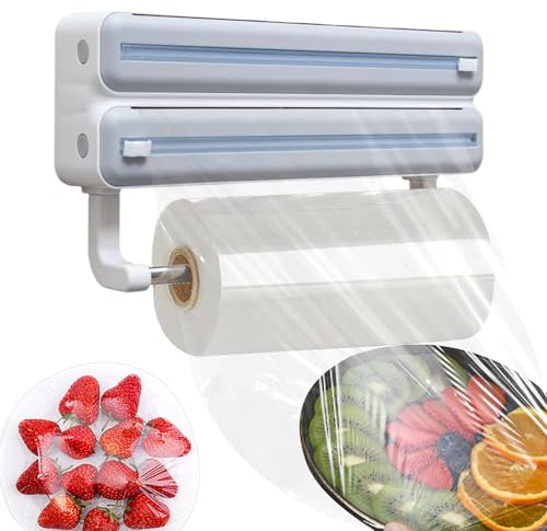Nasty Film Dispenser - Wall Mounted Aluminum Foil, Cutter Wrap Storage Box | Nasty Film Cutter, Tin Foil Double Layer, Wrap Organizer Cutter Mount Dispenser Cutter