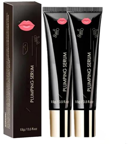 Elycura Lip Booster Serum, Elycura Plumpy Lippen-Booster, Natürliches Lippenpflege Öl mit Kollagen und Hyaluronsäure, Tag- und Nachtpflege, Feuchtigkeitsspendender Lippenöl mit Boosting-Effekt (2PC)