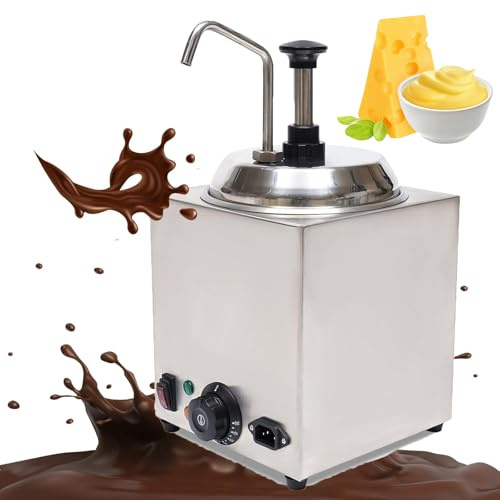 Réchauffeur de fudge chaud commercial, distributeur de pompes à réchauffeur de fromage de 2,5 L, distributeur de beurre de pop-corn en acier inoxydable, avec machine à fromage 800 W, 86-230 ° F