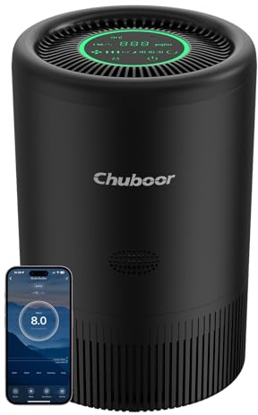 Air Purifier for Home CADR 305m³/h HEPA Air Purifier 5 Speed App Control | 3 Timer, child lock, Quiet Sleep Mode, for Bedroom/office/Living Room for Pet Hair/Dust/Allergie/Pollen/Odor-PJ08 Ebony