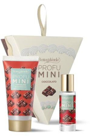 Bottega Verde - Cofanetto Regalo Profumini, con Bagnodoccia 50 ml e Eau de Toilette 10 ml, Fragranze di Cioccolato Fondente, Vaniglia e Brownie, Idea Regalo