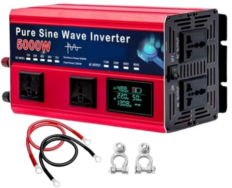 Inverter a Onda sinusoidale Pura da 72 V a 220 V (Picco), 5000 W, CC 12 V/24 V/48 V/60 V/72 V, convertitore Inverter Solare a Bassa frequenza, Fase Divisa 110 V/220 V, con Display LED e 4 pr