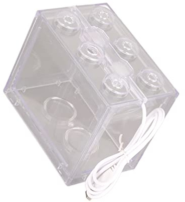 KIMISS Mini -Fisch, Fisch, Kleines Dekoratives Aquarium Klares Hydroponisches USB -LED Lampen Lampen Fischtank Aquarien Pflanzen Terrarium Aquaponic Fishtank Box mit Kabel und Tee Tischauto