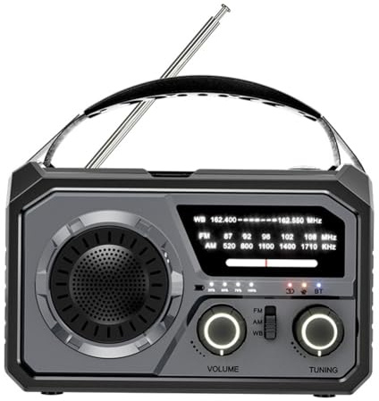 Gosera H21 Emergency Radio Bluetooth 5.3 Hand Crank Weather Radio, NOAA/AM/FM Solar Radio with SOS Alert Flashlight 16000mAh