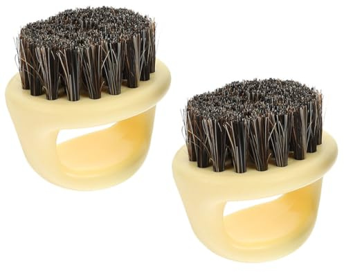 TEHAUX 2 Stück Bartbürsten für Männer aus Abs mit Komfortablem Griff zur Bartpflege und Entfernung von Überschüssigem Haar für Zuhause und Friseursalon