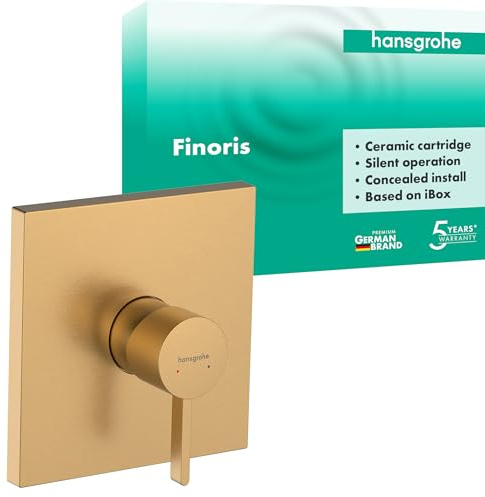 hansgrohe Finoris - Duscharmatur Unterputz für 1 Verbraucher, Mischbatterie Dusche, Einhebelmischer für iBox universal, Brushed Bronze, 76615140