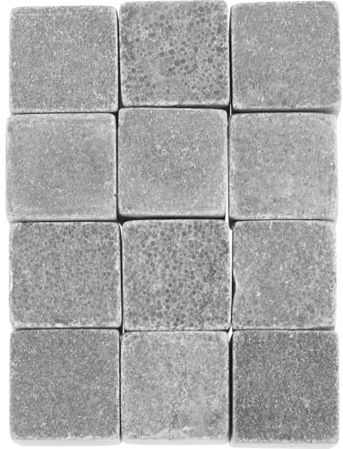 HOMOCONO 12Pcs Reusable Whiskey Stones Beverage Cooling Rocks Set, Wear-Resistant Gray 2X2X2Cm Ice Cubes for Whiskey Chilling, Household Drink Cooler Accessory