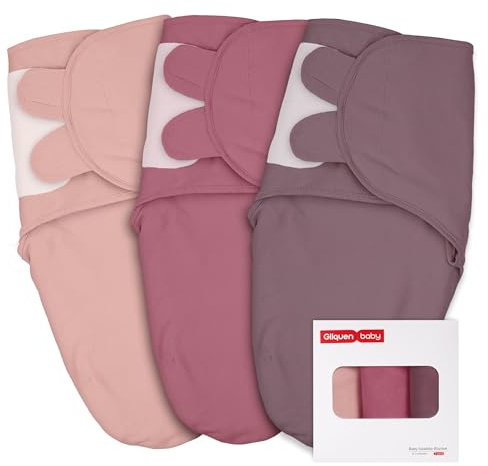 GLLQUEN 3-pack Pucksäck baby 0–3 månader av 100 % ekologisk bomull Öko-Tex